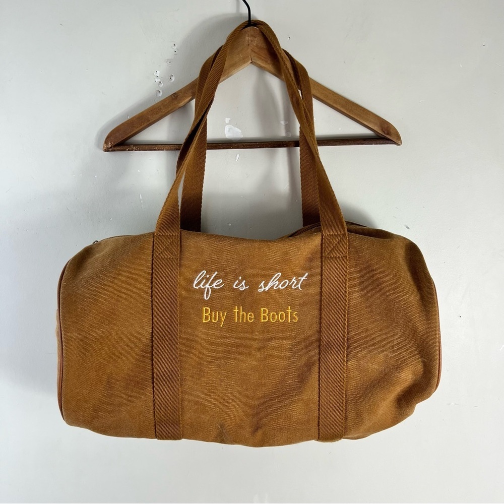 Thirty-One Life Is Short Buy The Boots Travel Sports Bag Brown NWOT